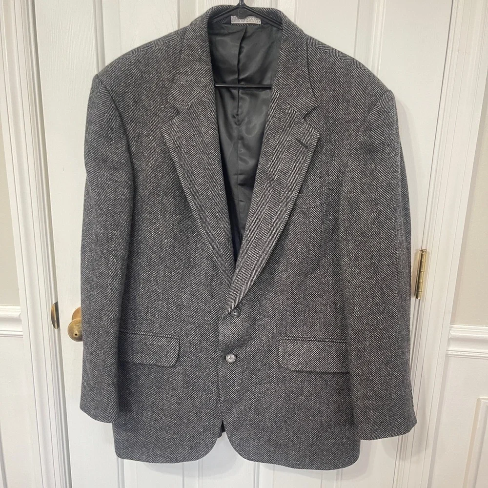 Vintage Land's End  Tweed Blazer Jacket Men 42R Made In USA